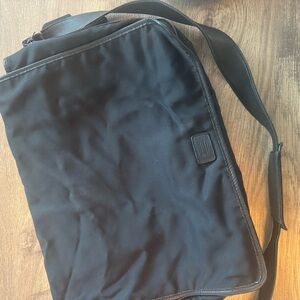 Coach Black Laptop Bag with Flap-Over Design